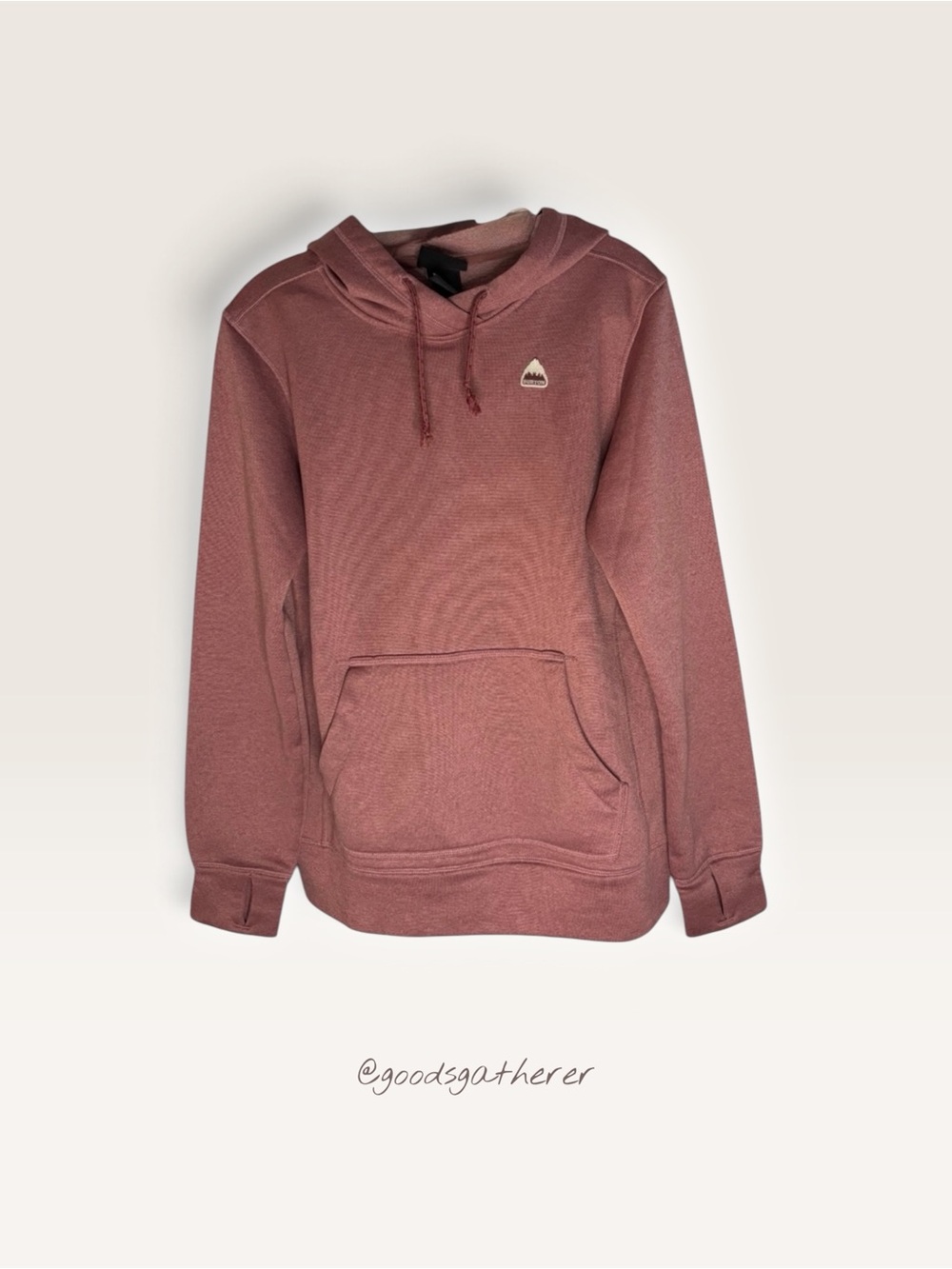 Burton Women’s S Dusty Rose Pullover Hoodie Mountain Logo Thumbholes